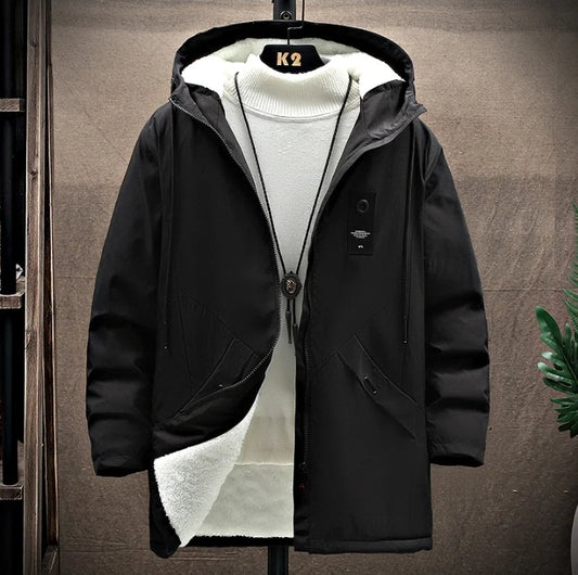 Mens fleece hooded coat